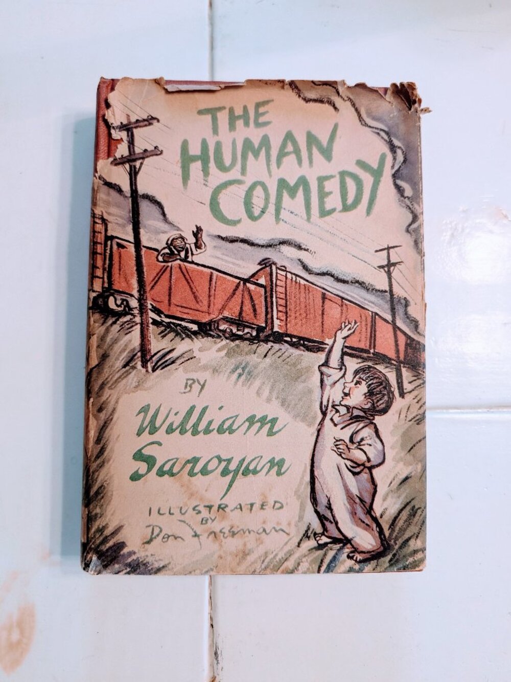 VTG 1943 The Human Comedy William Saroyan HC/DJ 1st Ed Paper Ephemera Bonus